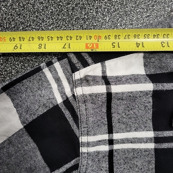 Oxgear Women's Shirt Size XL Black & White Plaid Button Down Flannel - Picture 10 of 12